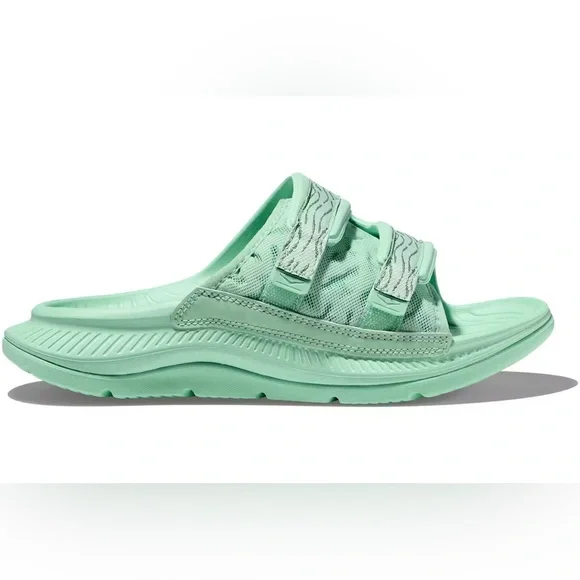 HOKA Ora Luxe Recovery Sandals in Mint Green Men’s 10 / Women’s 12 EUC - Picture 2 of 6